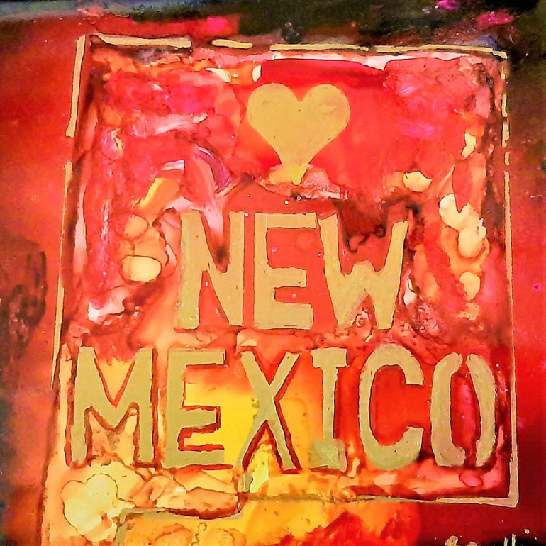 A painting of the state of new mexico